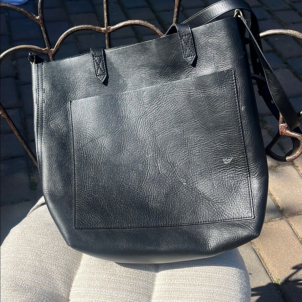 Madewell Black Leather Tote